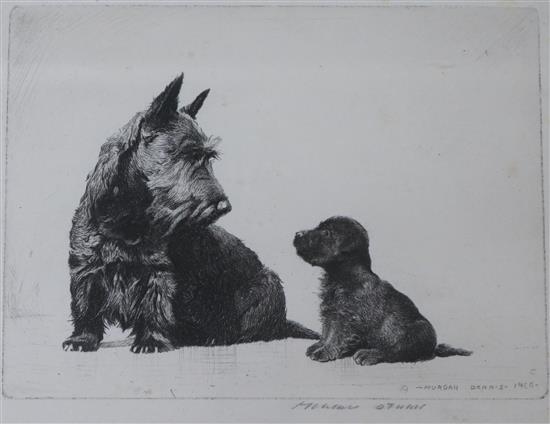 Morgan Dennis, etching, It is a wise child that knows its own father signed in pencil, 10 x 14cm